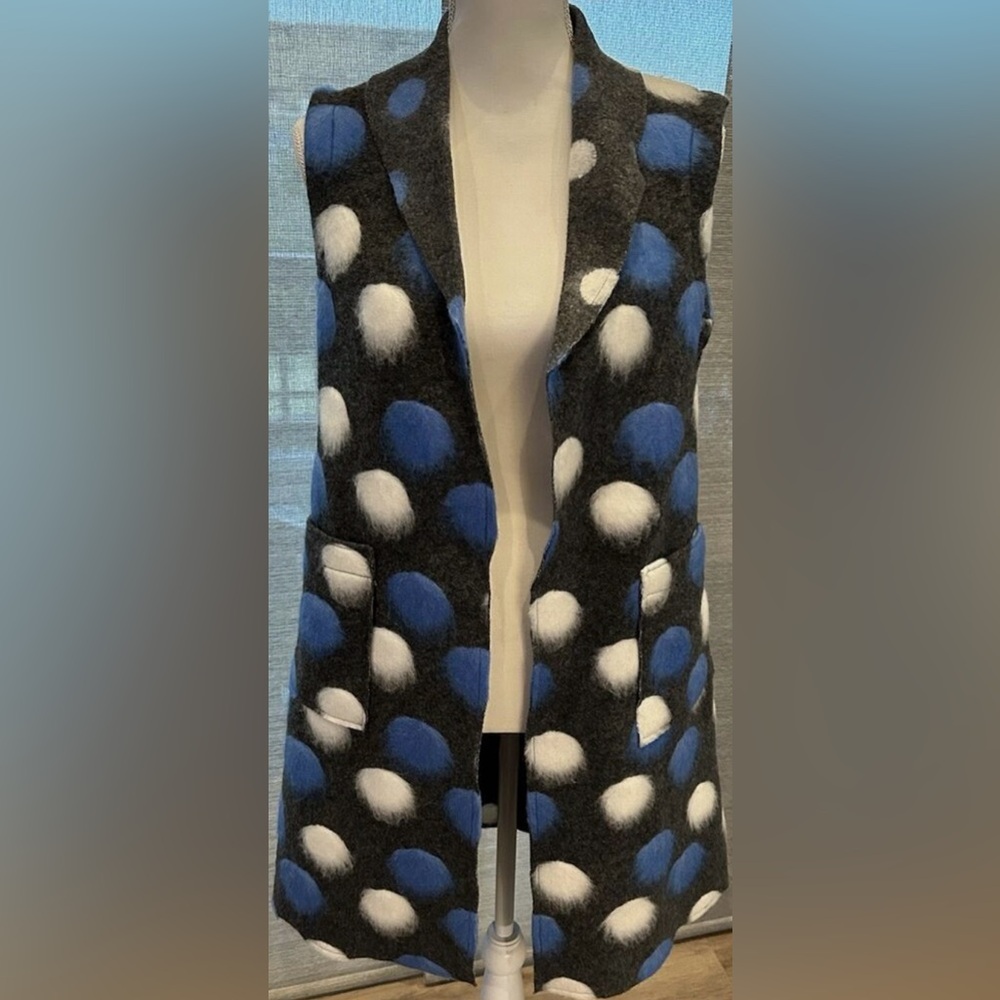 NWOT Athena Marie Long Polka Dot Vest